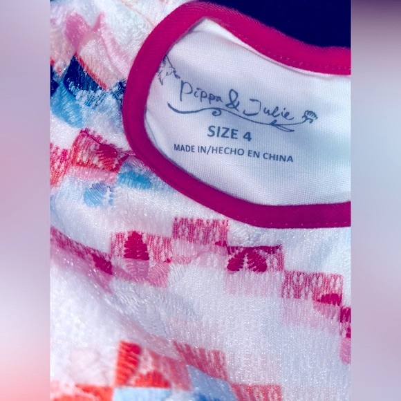 PIPPA & JULIE hot pink embroidered dress with tulle skirt - Picture 9 of 11